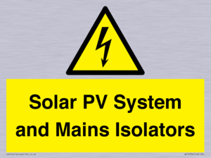 Solar PV System and Mains Isolators